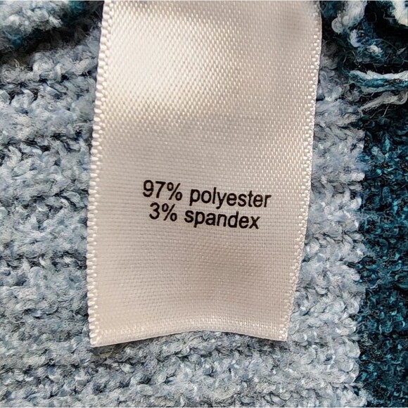 Maurices Cardigan Sweater Womens L Blue Gray Striped Open Front Casual Soft - Picture 7 of 8